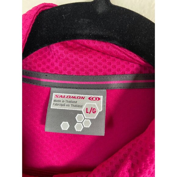 Salomon Pink Womens 1/4 Zip Long Sleeve Top Size Large Magenta Outdoor Mockneck - Picture 12 of 16